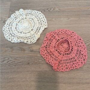 Matching Pink and White Doilies
